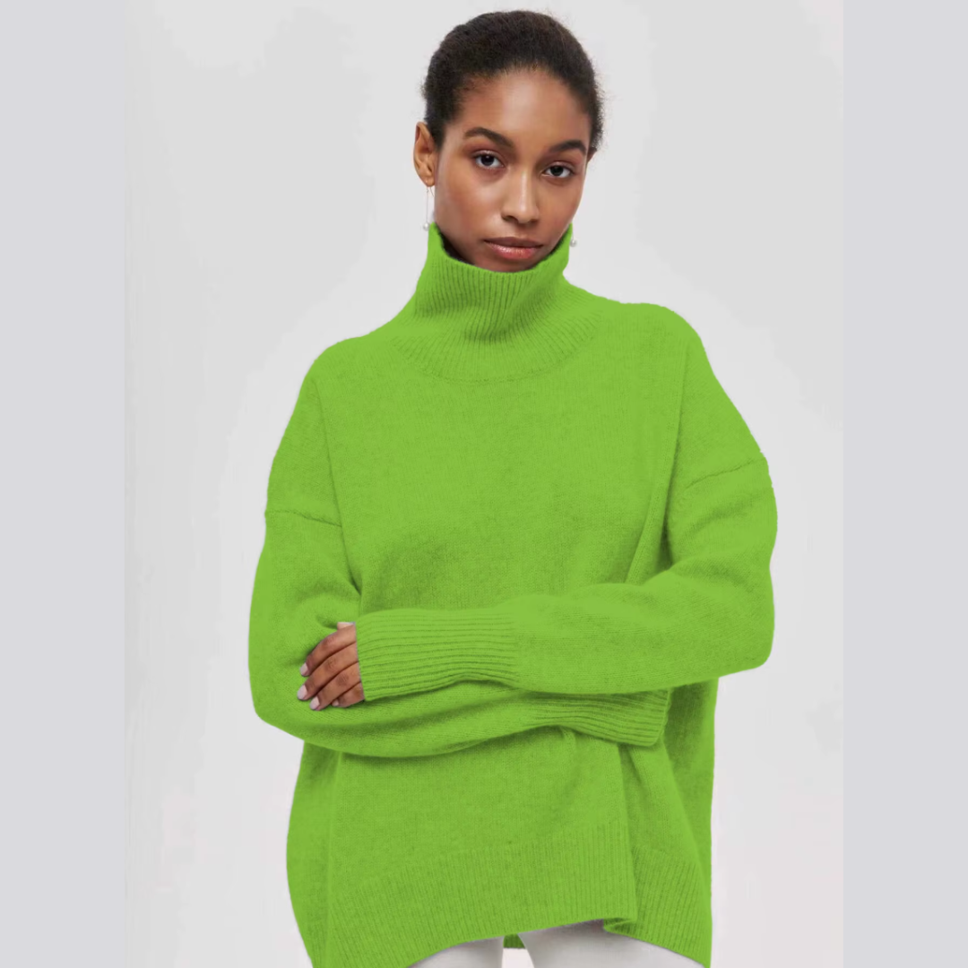 Kurzarm-Rollkragenpullover – Kühne Eleganz mit modernem Flair