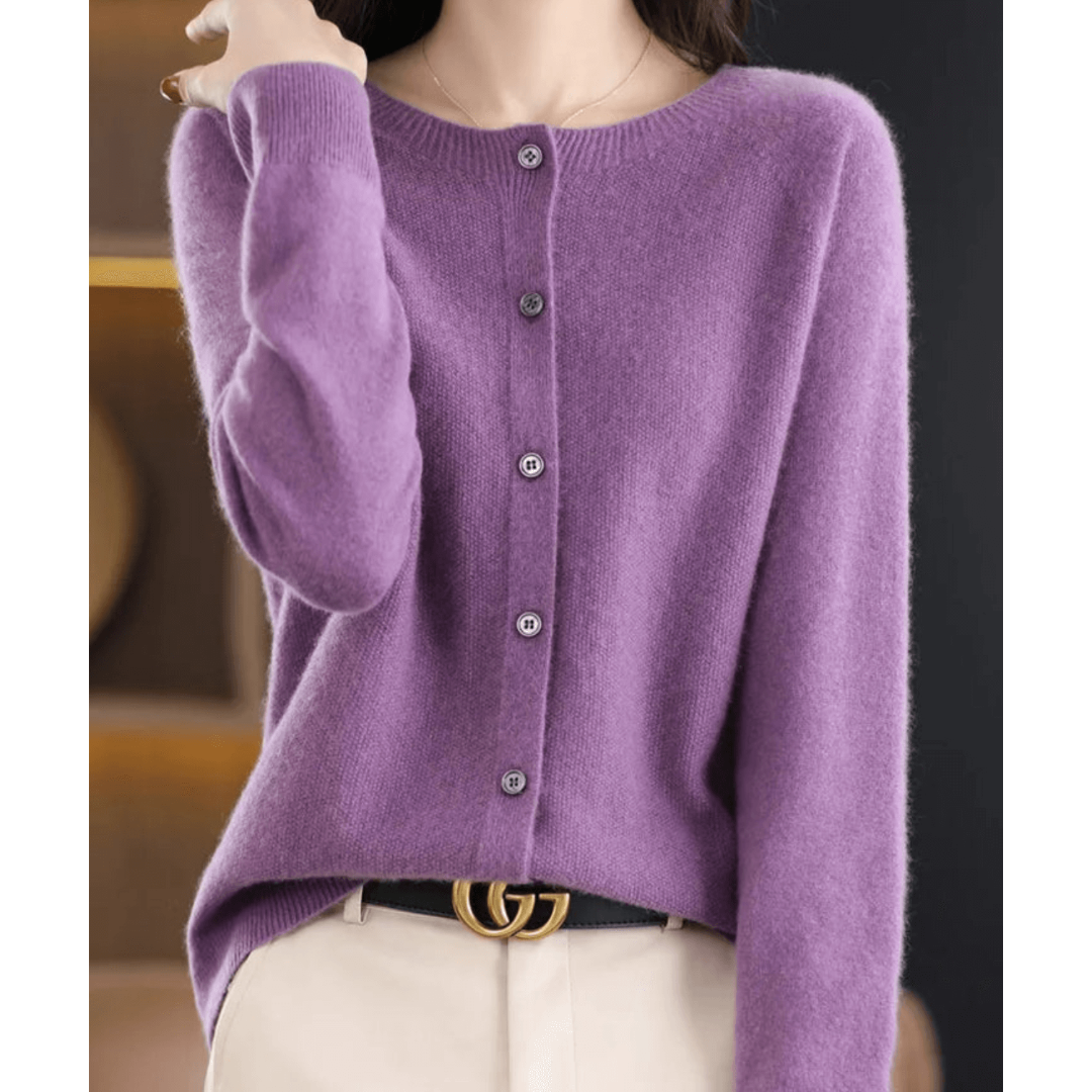 Damen Weicher Button Down Strickjacke | Warm