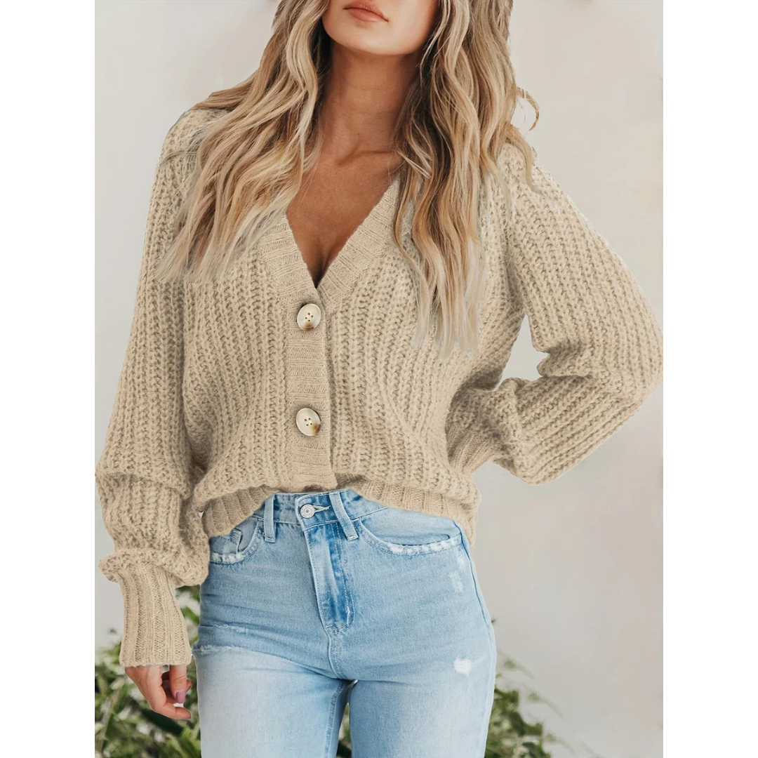 Strickjacke Mit Knopfleiste Für Damen | Langarm