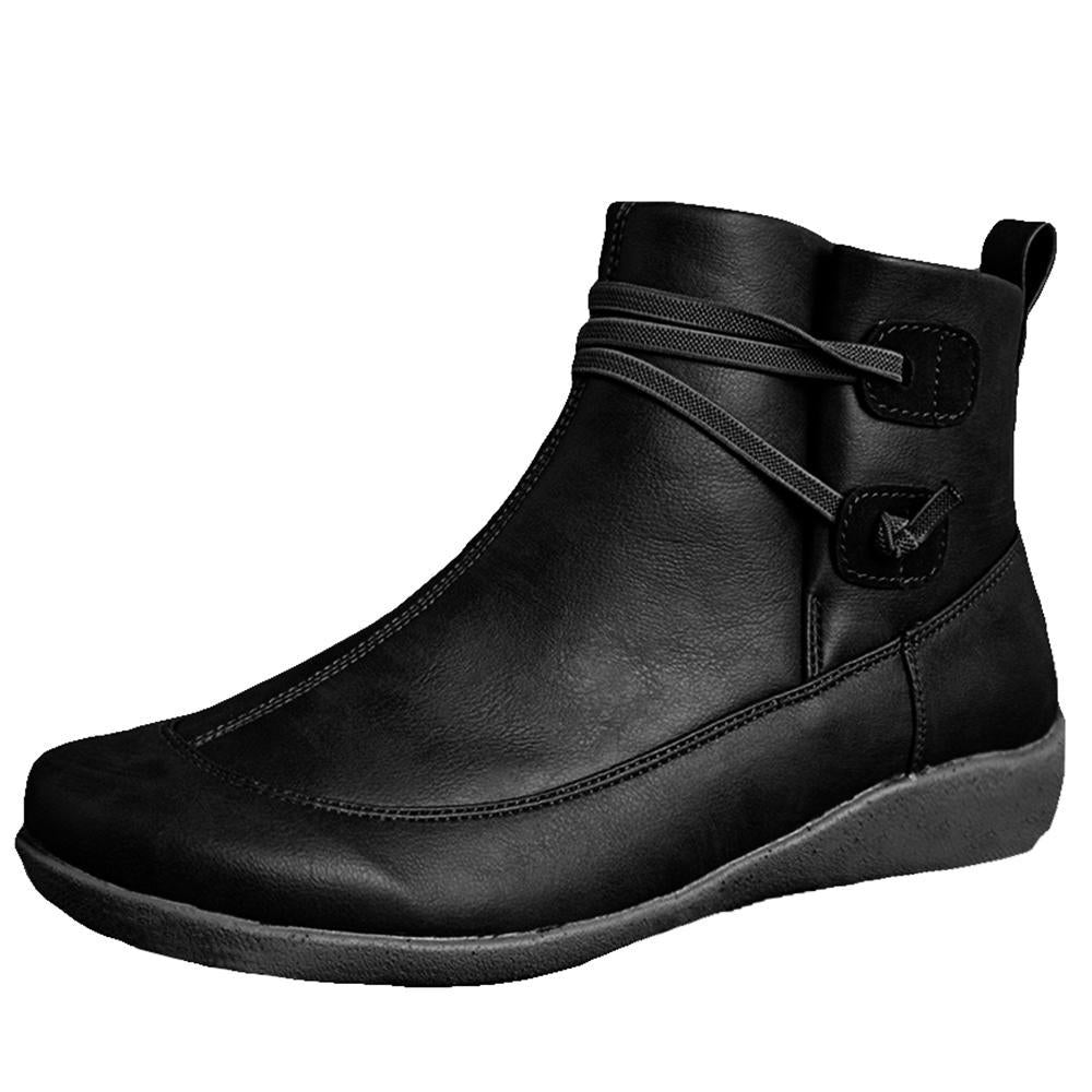 Komfortable & Warme Damen Leder Stiefel
