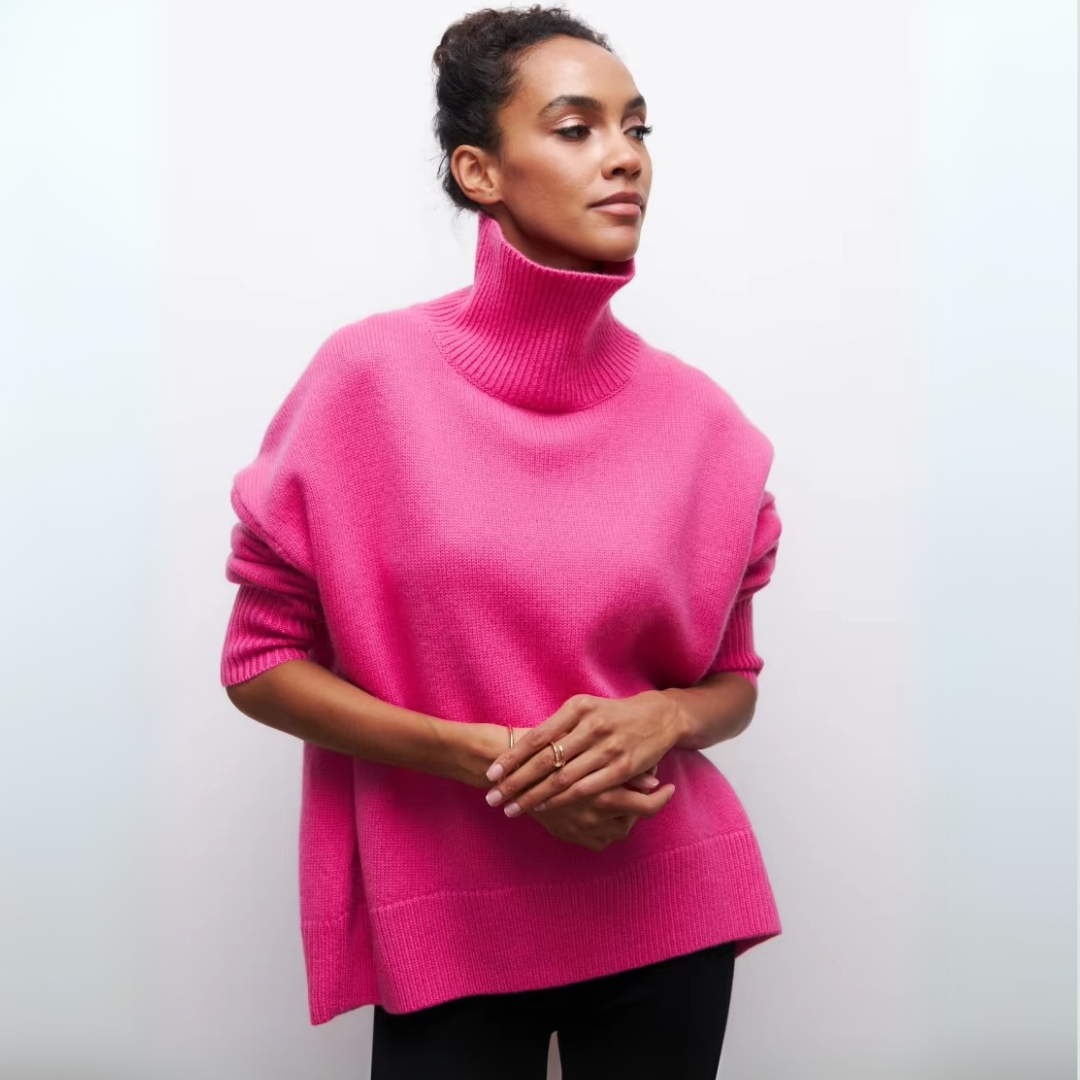 Kurzarm-Rollkragenpullover – Kühne Eleganz mit modernem Flair