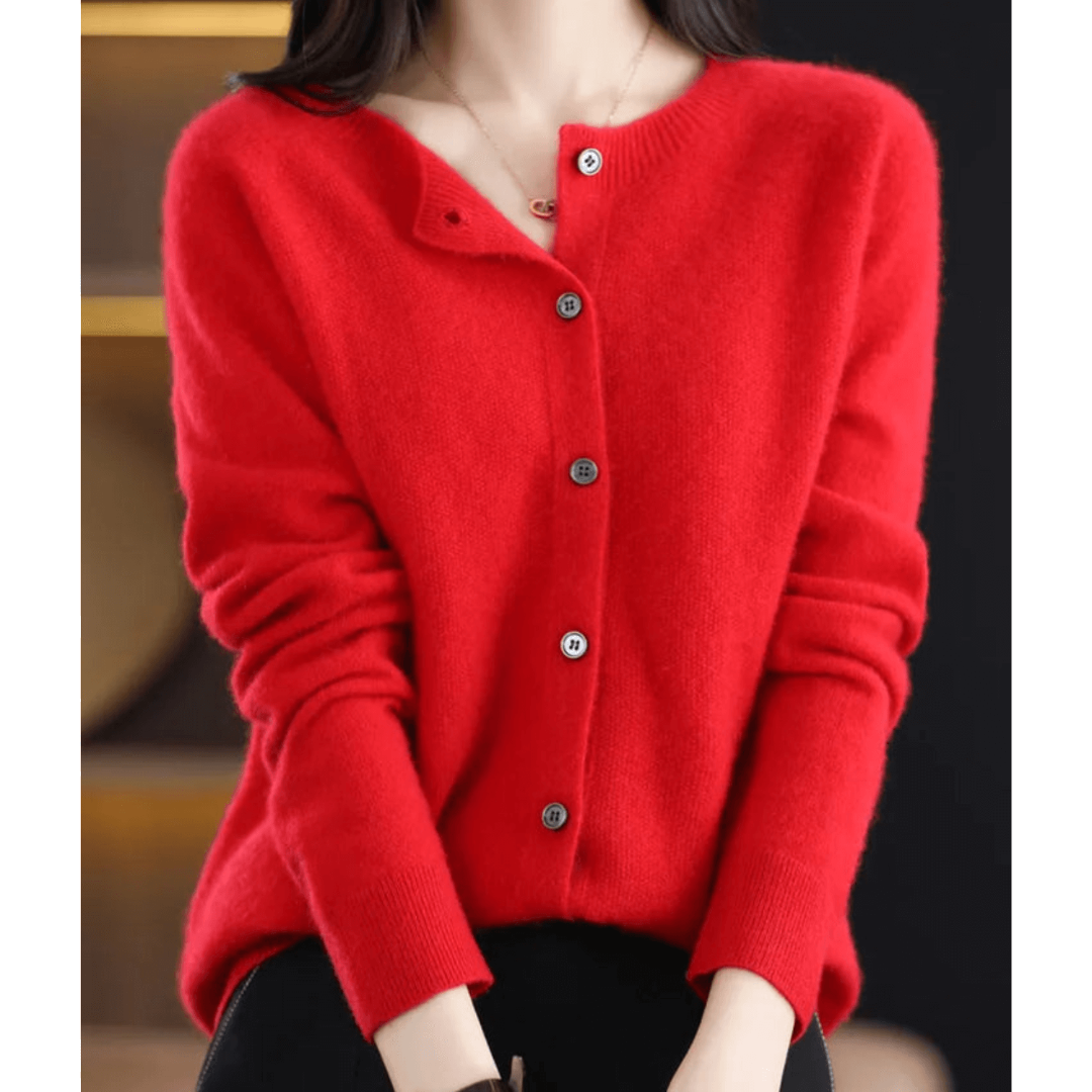 Damen Weicher Button Down Strickjacke | Warm