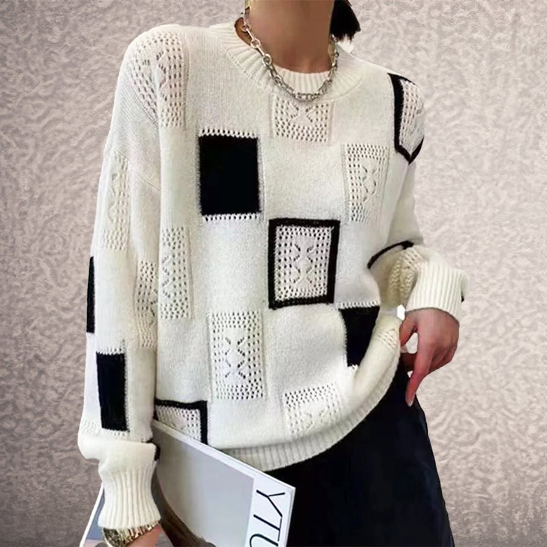 Geometrischer Pullover – Künstlerischer Stil mit müheloser Raffinesse