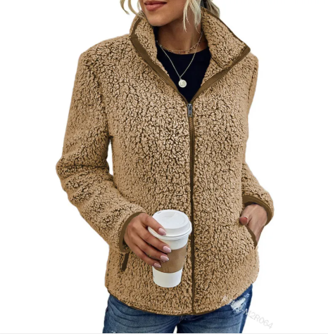 Mila – Warmer Fleece-Sweater mit Reißverschluss & Stehkragen