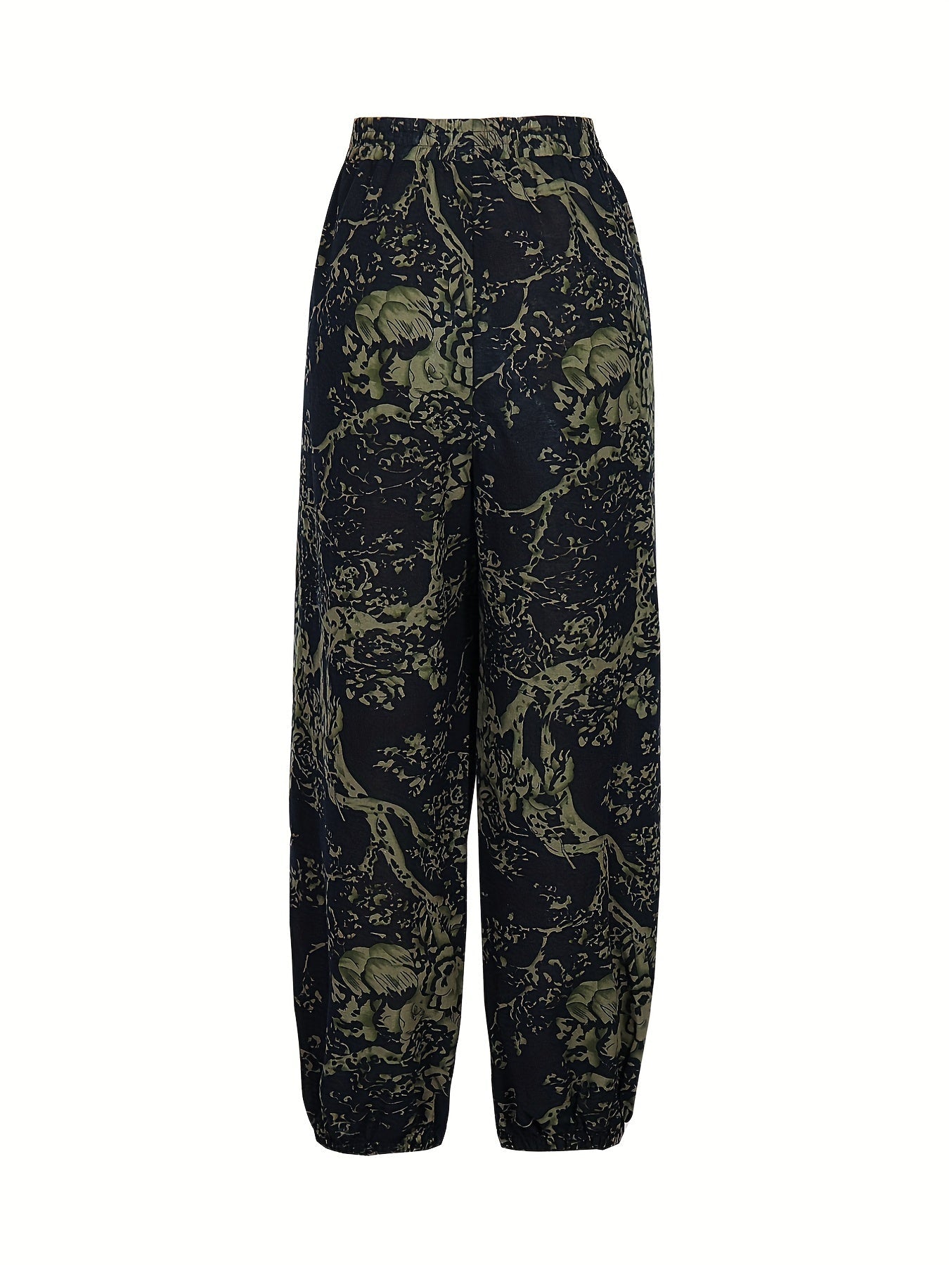 Graublaue Blumenhose Leichtigkeit - Marina