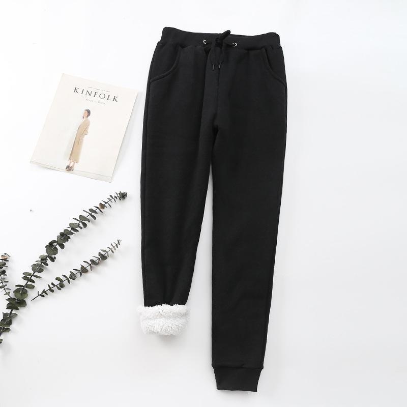 Damen Lang Dicke Hosen Winter Plüschhose