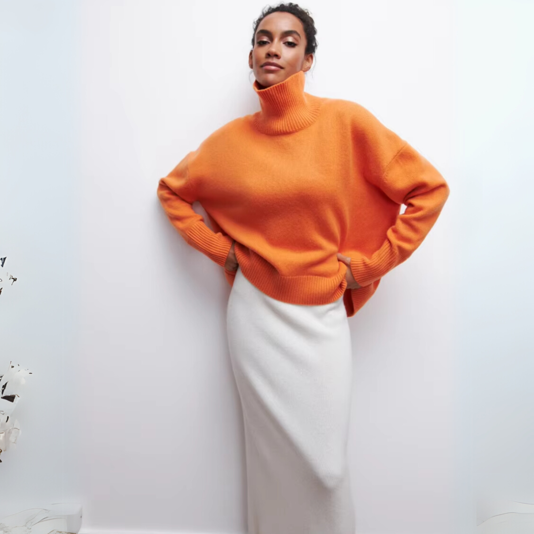 Kurzarm-Rollkragenpullover – Kühne Eleganz mit modernem Flair