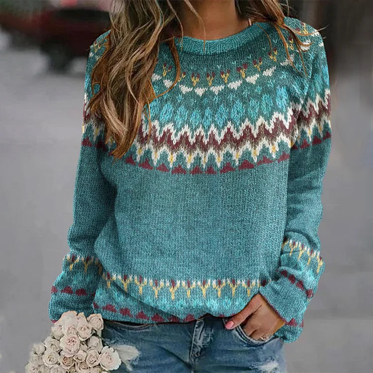 Pullover mit Ethnomuster – Lebendiger Stil mit gemütlicher Wärme
