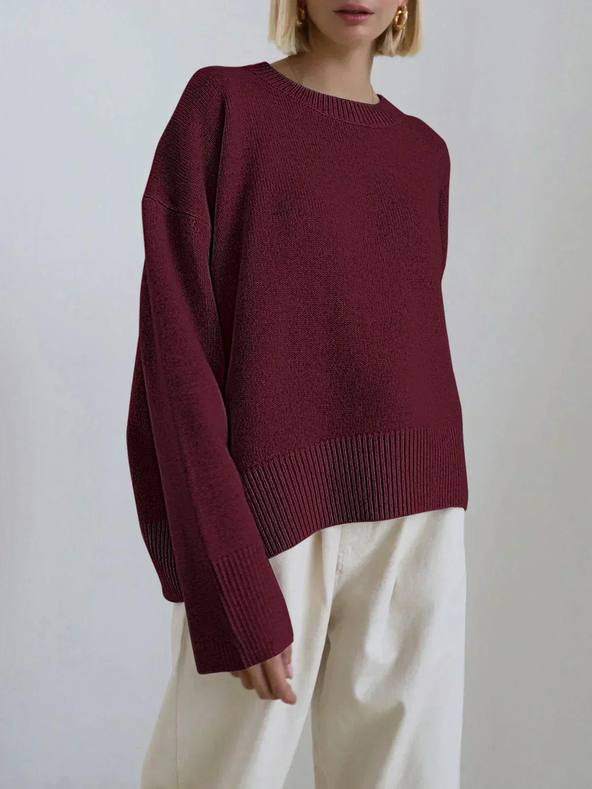 Pullover mit lockerer Passform – Moderne Schlichtheit mit mühelosem Komfort