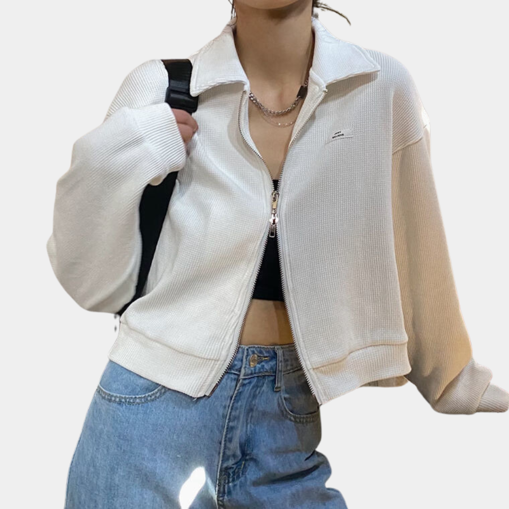 Kurze Damenjacke mit Reißverschluss - Beate