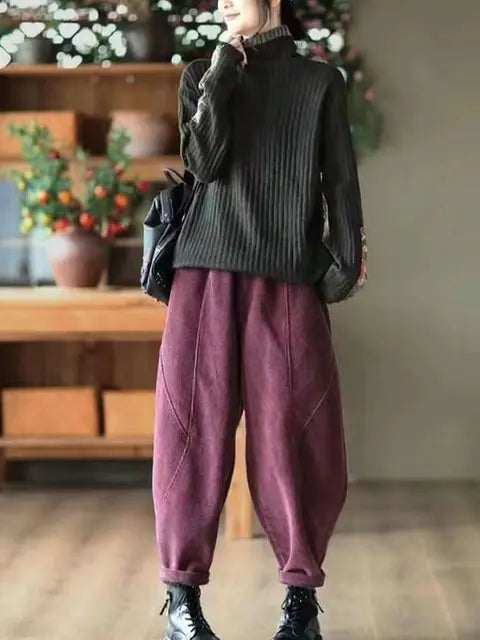 Yulia | Cord Baggy Freizeithosen