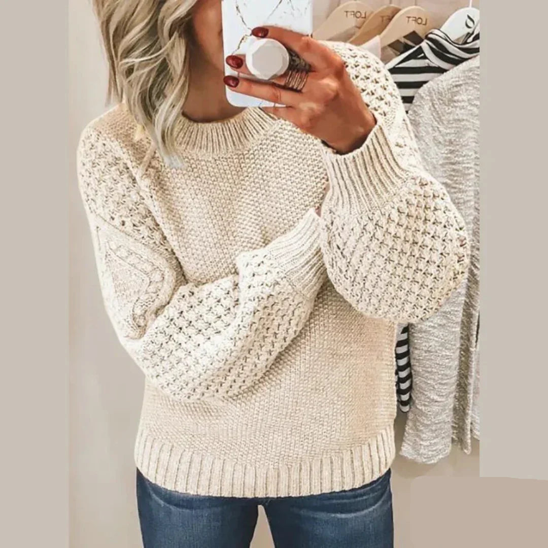 Pullover mit strukturierten Ärmeln – Gemütliche Eleganz mit modernem Charme
