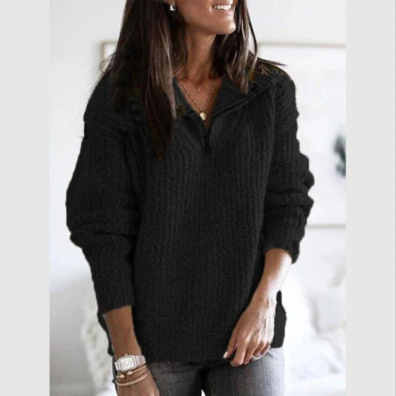 Laurentine - Langer lässiger Vintage-Pullover
