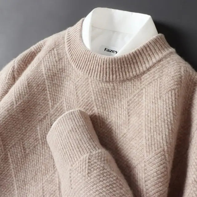 Geometry - Klassischer langärmeliger Strickpullover für Herren