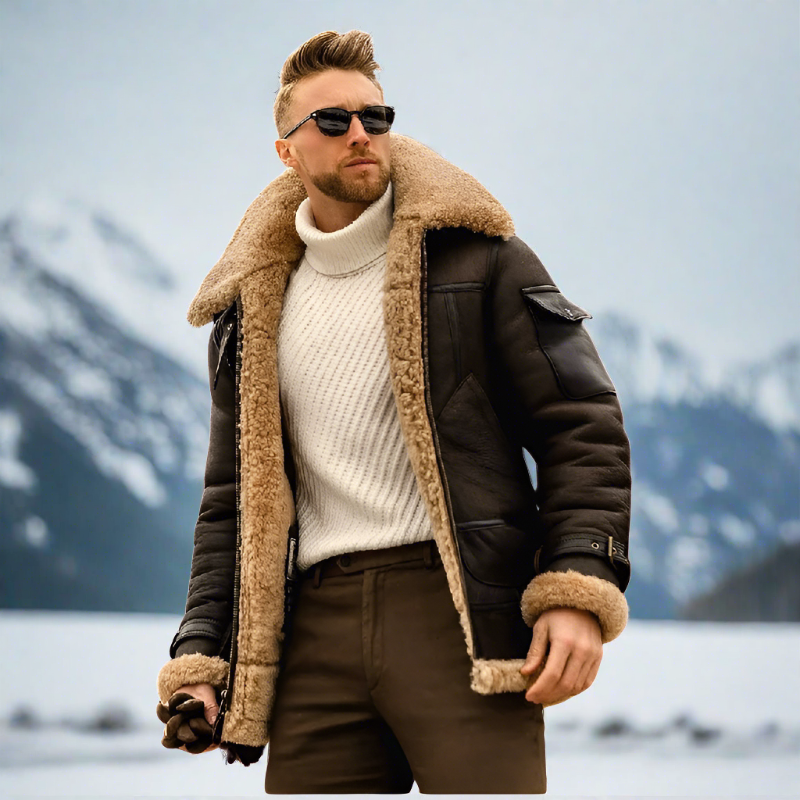 Neil - Lederjacke mit Fell