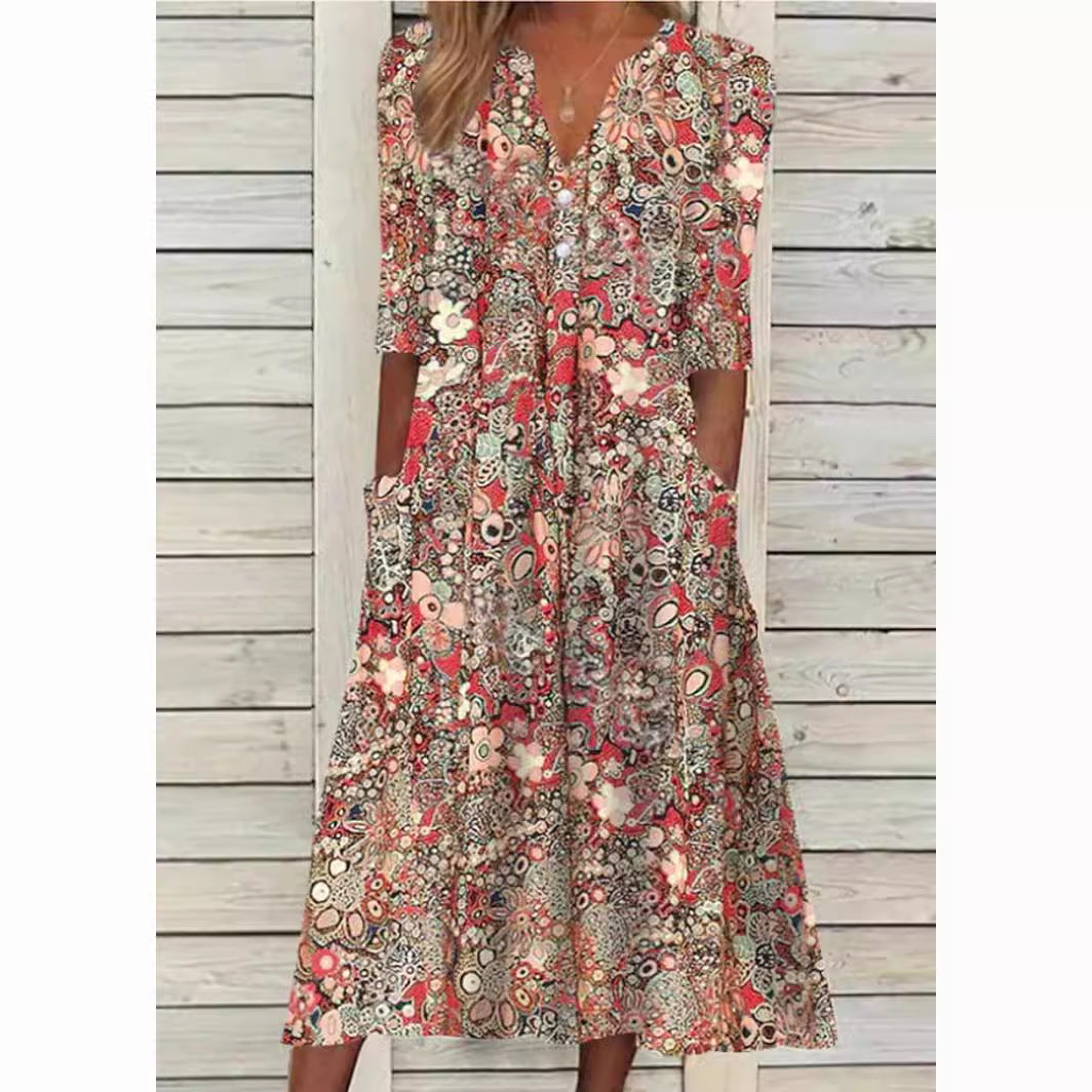 Silker Midi-Kleid