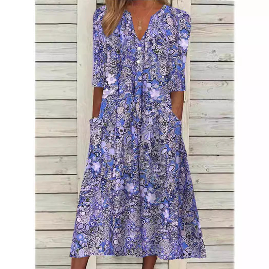 Silker Midi-Kleid