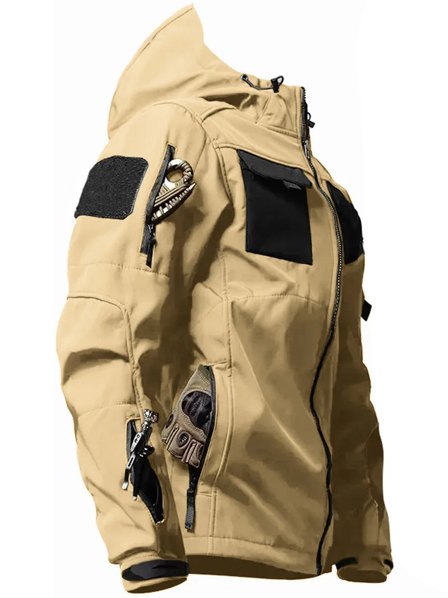 Mehreren Taschen Herren Softshell Jacke | Mit Kapuze