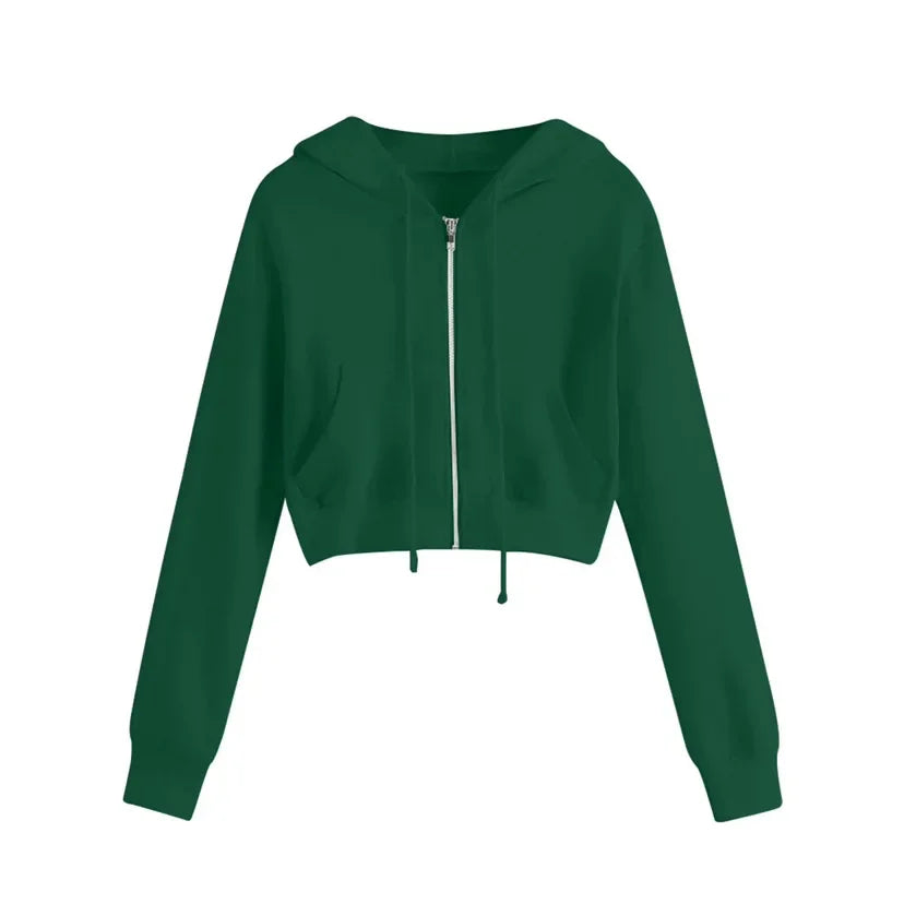 Kurzes Winter-Sweatshirt für Damen | Mit Kapuze