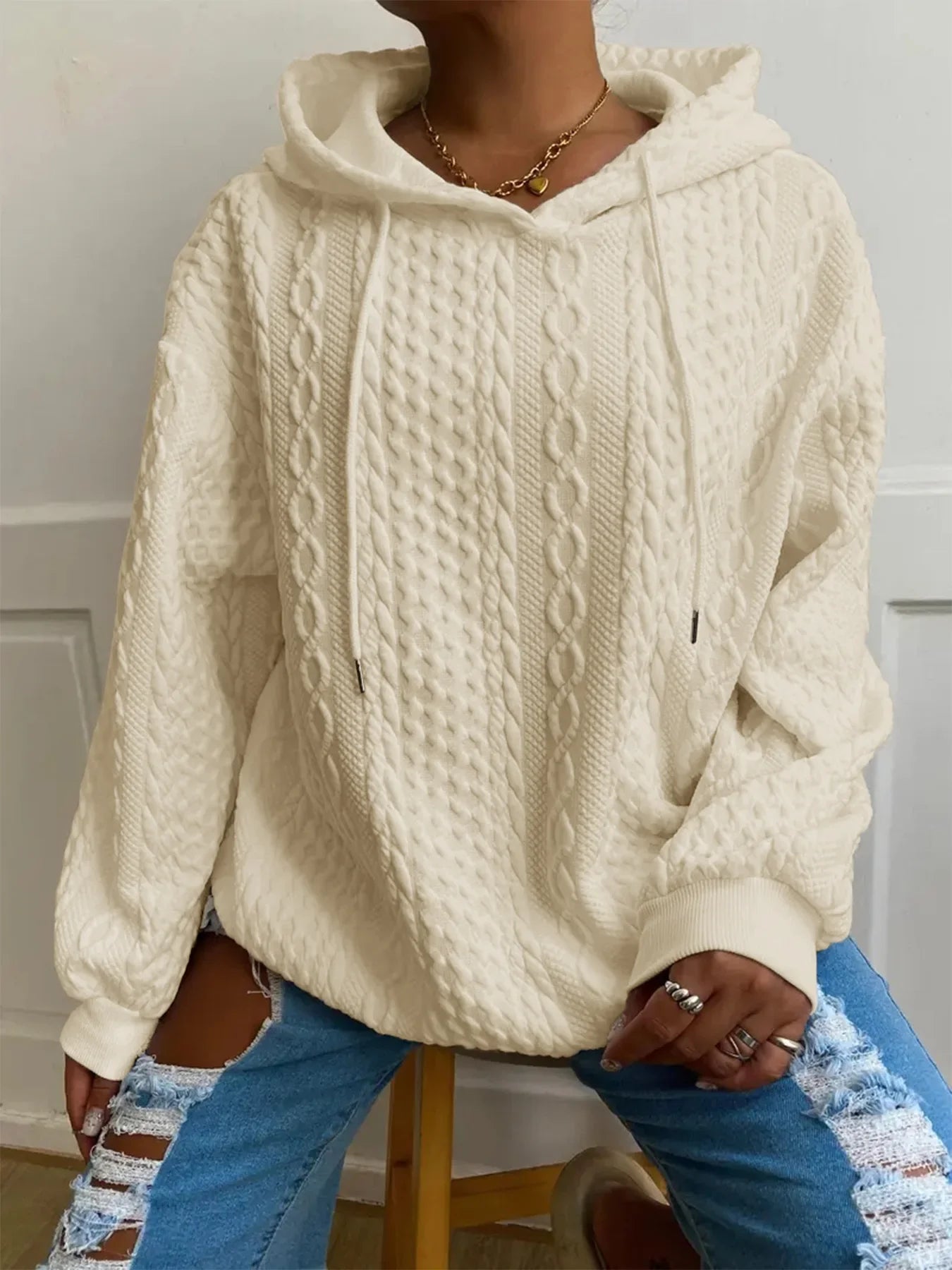 Damen Kapuze Winter Sweatshirt | Langarm