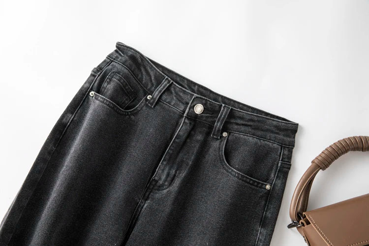 Schwarze High-Waist Jeans - Sophia