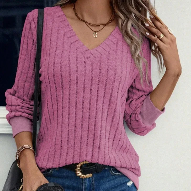 Damen Winter Sweatshirt | V-Ausschnitt