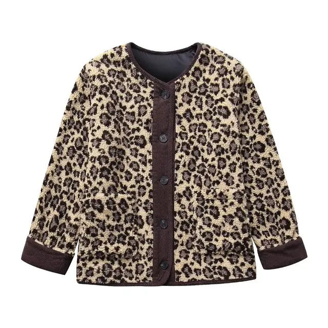 Venezia - Modische Jacke aus Leopardenplüsch