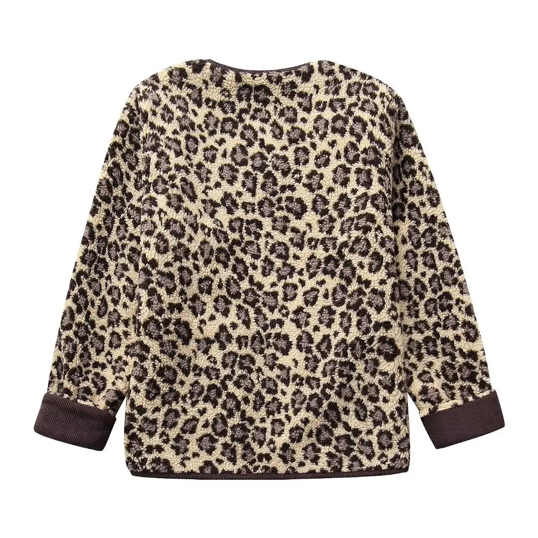 Venezia - Modische Jacke aus Leopardenplüsch