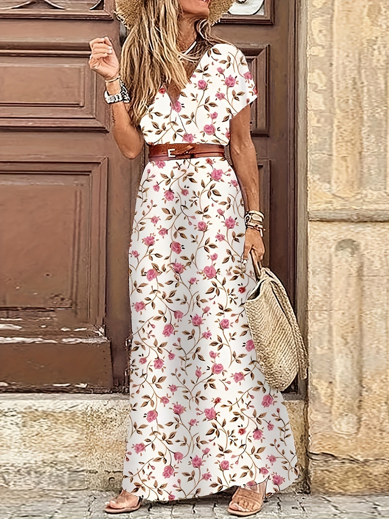 Karen -Florales Maxikleid