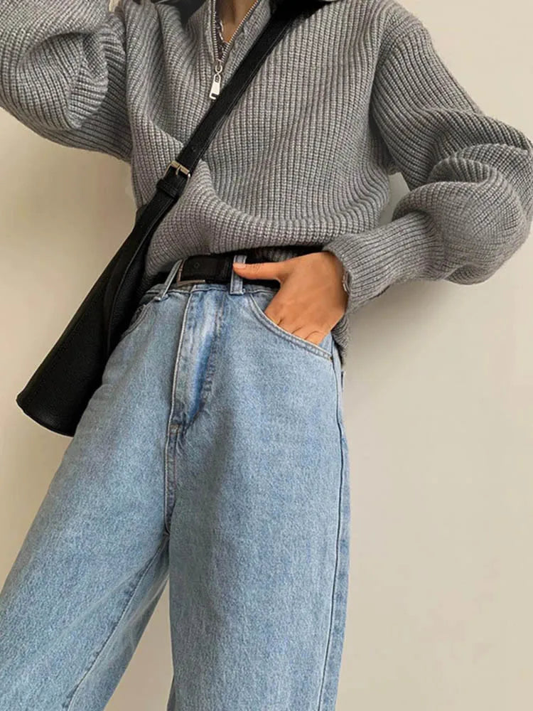 Pullover mit Kragenreißverschluss – Müheloser Chic mit moderner Eleganz