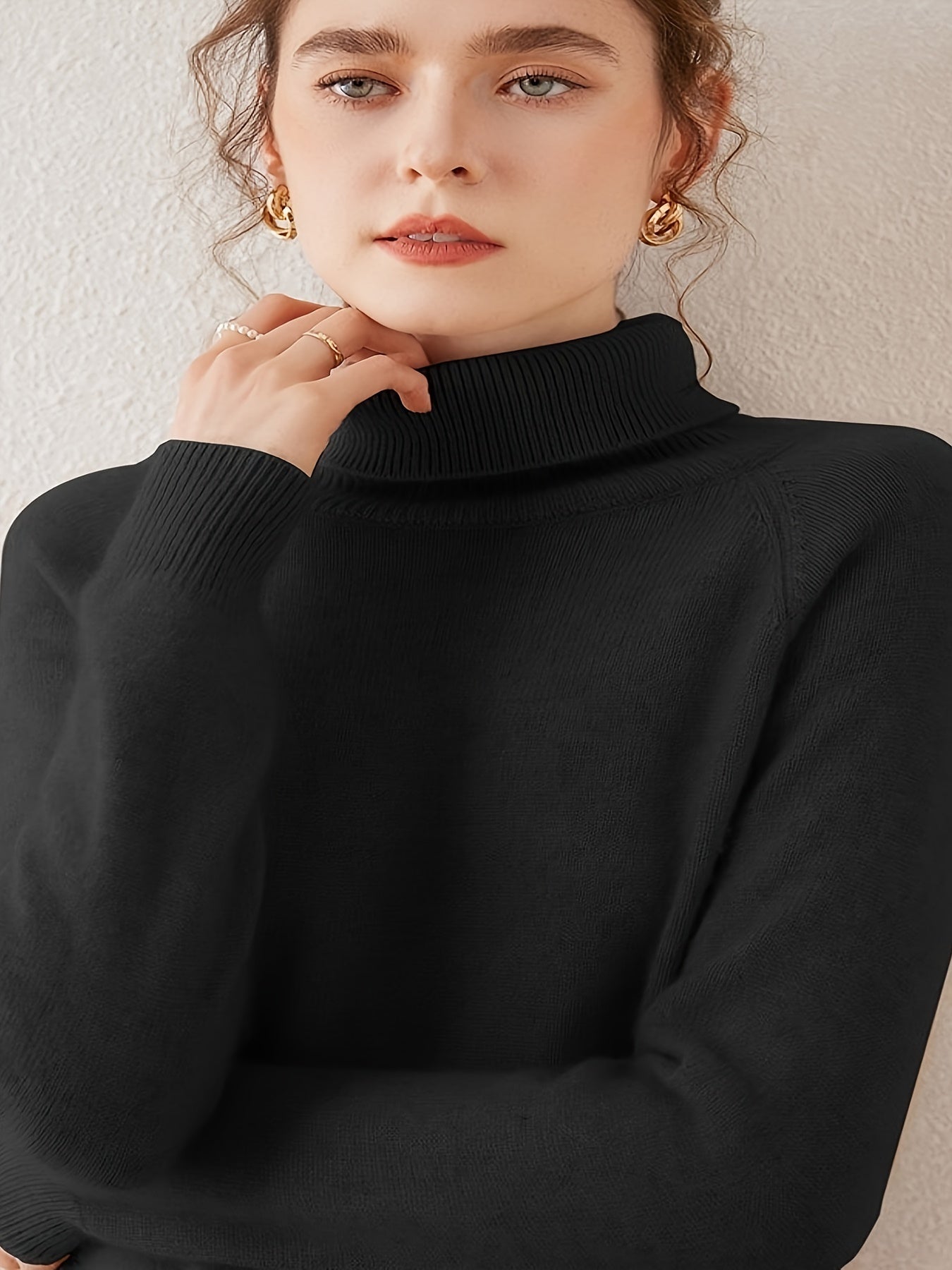 Kamelbrauner Rollkragenpullover - Emilia