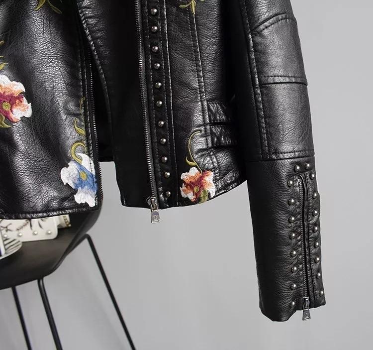 "Lina" Lederjacke mit Blumenprint