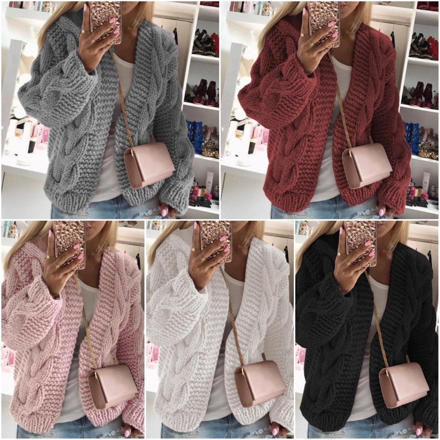 "Stella" Kurze Strickjacke