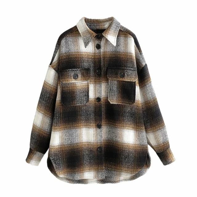 Modische Oversize Hemd-Jacke