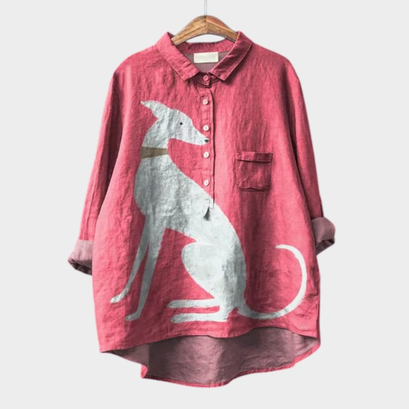 Bianca Bluse mit Dackelprint