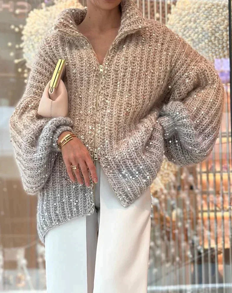 Vera - Der elegante Seidenstrickpullover mit Glitzer