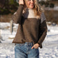 Beiger Zweifarbiger Rollkragenpullover – Clara