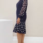 Kleid Rundhals Langarm Polka Dot