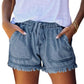 Einfarbige Lässige Denim-Shorts Mit Elastischer Taille