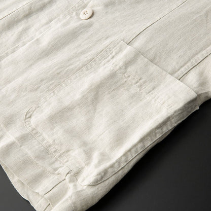 Einfarbige Leinenjacke für Herren