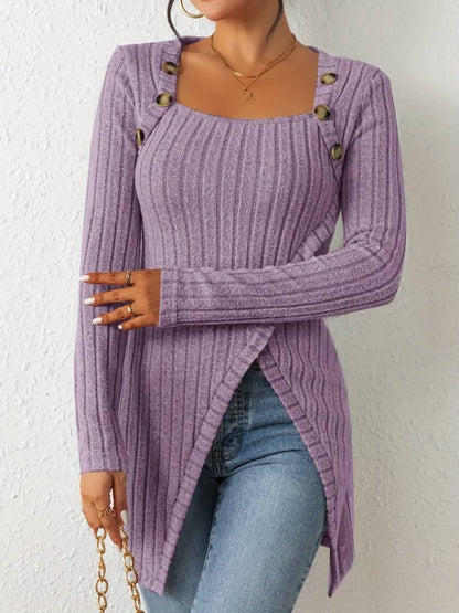 Mia – lässiges geripptes langarmshirt