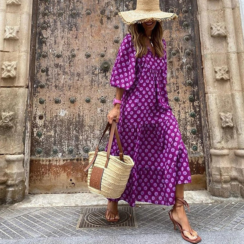 Strandkleid Mit Puffärmeln