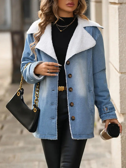 Isabel - Stilvolle Damen Denimjacke mit Fleece Liner
