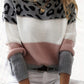 Leopard Muster Pullover Grau - Sophie