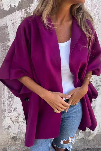 Violette Kapuzen-Cape-Jacke – Luna