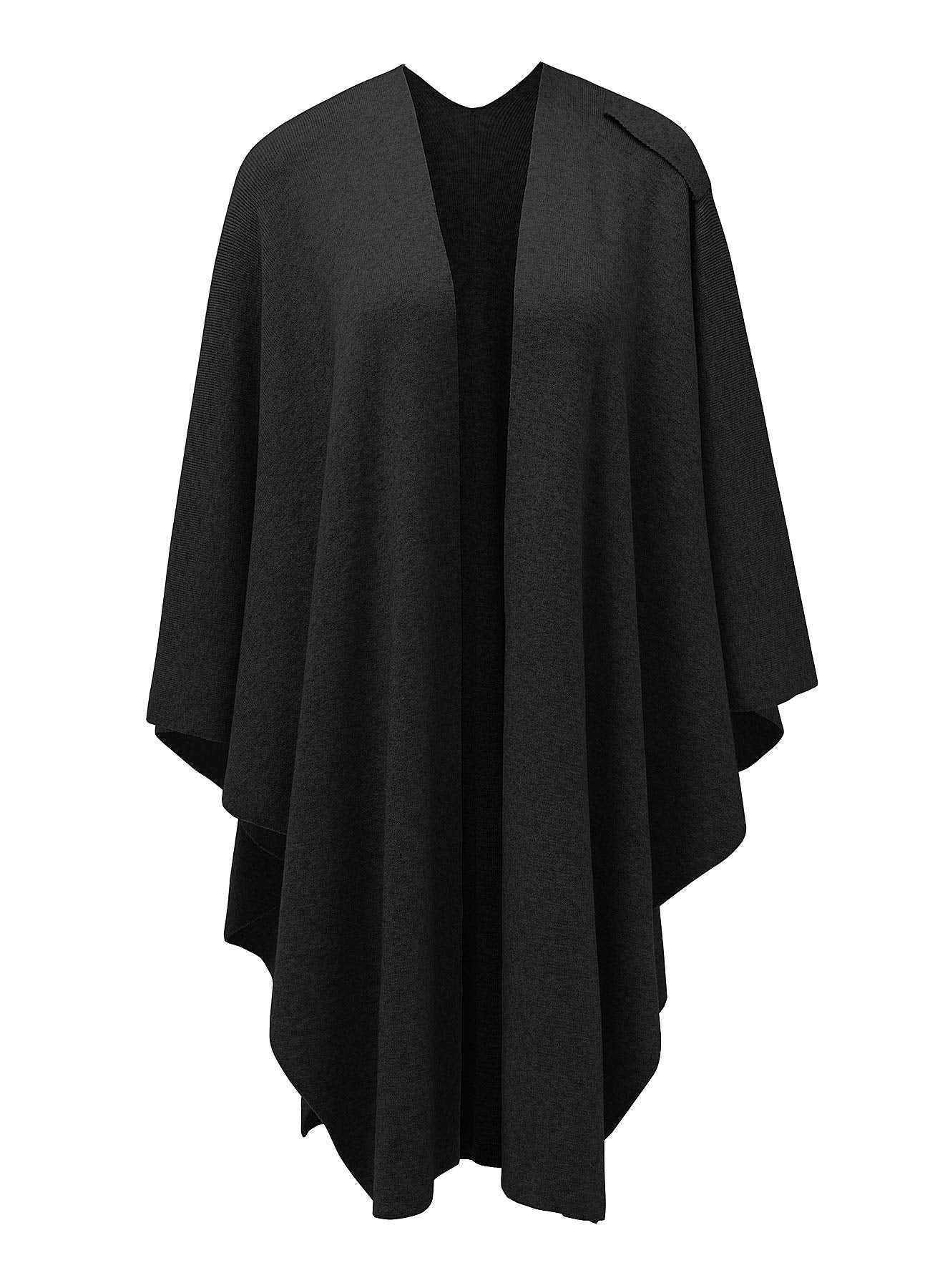 Schwarzer Poncho Pullover mit Überkreuz-Front - Eleganza