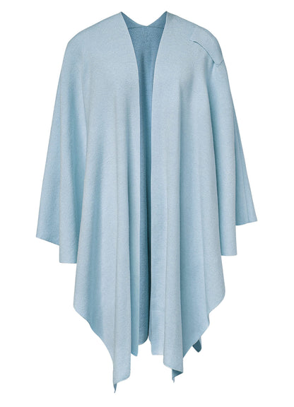 Schwarzer Poncho Pullover mit Überkreuz-Front - Eleganza