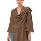 Schwarzer Poncho Pullover mit Überkreuz-Front - Eleganza