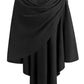 Schwarzer Poncho Pullover mit Überkreuz-Front - Eleganza