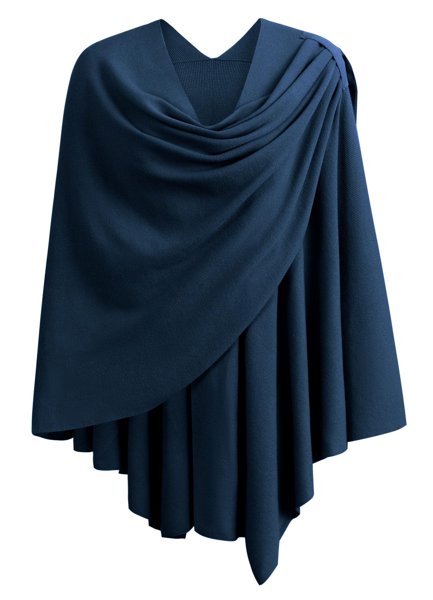 Schwarzer Poncho Pullover mit Überkreuz-Front - Eleganza